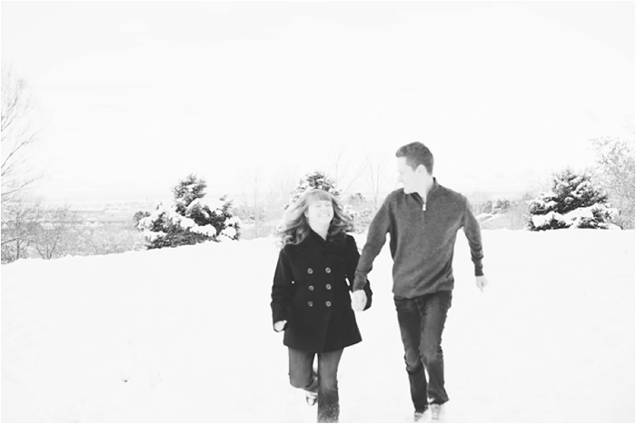 Snowy Winter Engagements by wedding photographer Hillary Muelleck Photography