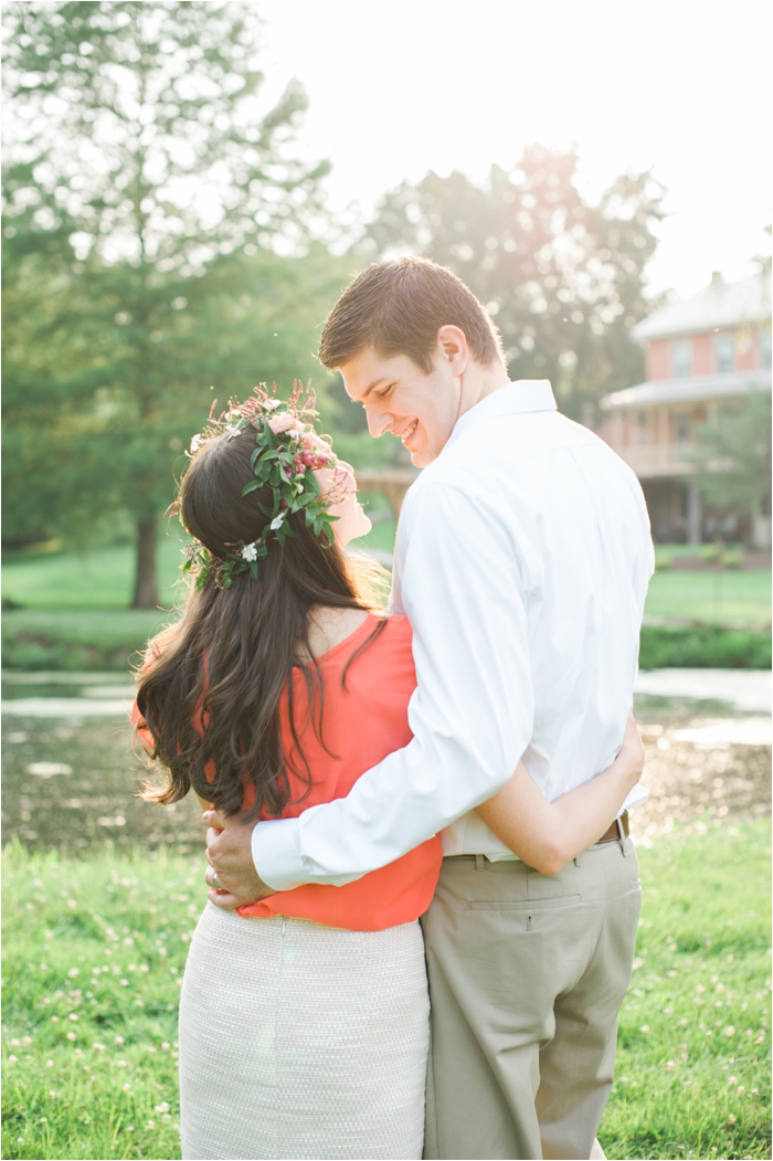 Garden Crown Engagement Inspiration at the Historic Acres of Hershey in Pennsylvania // Flowers by Wildflowers by Design // Engagement photography by wedding photographer Hillary Muelleck https://hillarymuelleck.com