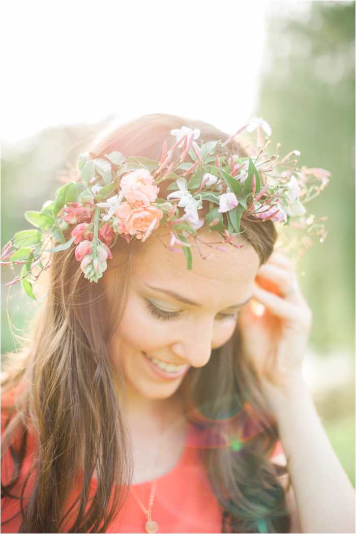 Garden Crown Engagement Inspiration at the Historic Acres of Hershey in Pennsylvania // Flowers by Wildflowers by Design // Engagement photography by wedding photographer Hillary Muelleck https://hillarymuelleck.com