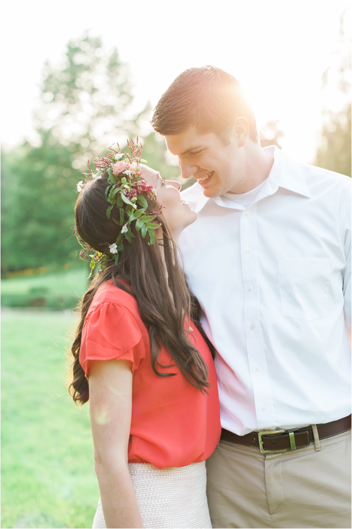 Garden Crown Engagement Inspiration at the Historic Acres of Hershey in Pennsylvania // Flowers by Wildflowers by Design // Engagement photography by wedding photographer Hillary Muelleck https://hillarymuelleck.com