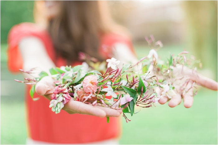 Garden Crown Engagement Inspiration at the Historic Acres of Hershey in Pennsylvania // Flowers by Wildflowers by Design // Engagement photography by wedding photographer Hillary Muelleck https://hillarymuelleck.com