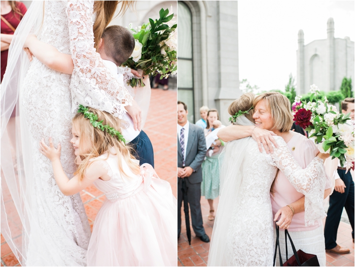 Stunning rainy wedding at the Salt Lake Temple with a cozy reception at the Rose Establishment || Hillary Muelleck Photography
