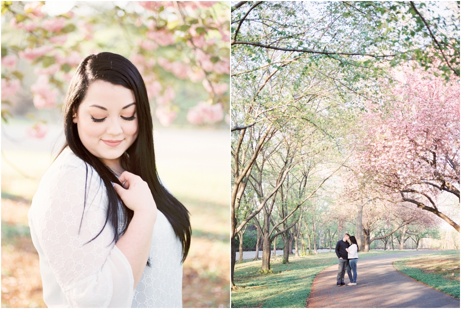  Spring Fairmount Park Engagement session by film photographer Hillary Muelleck