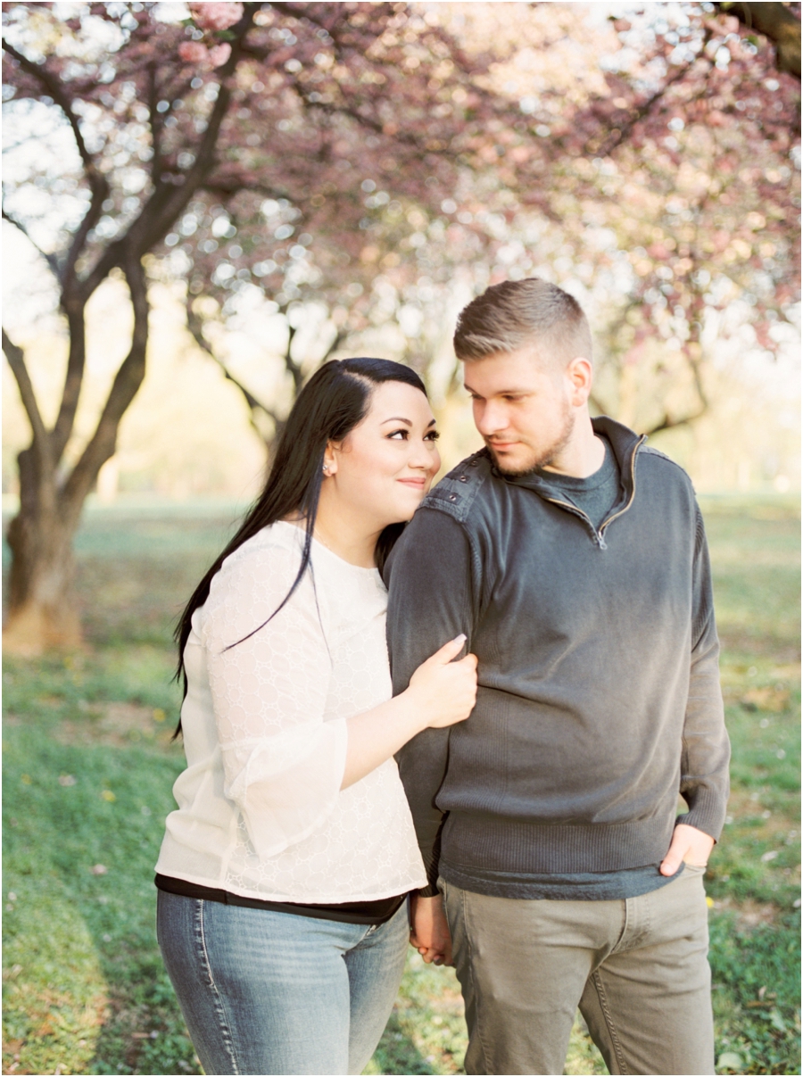  Spring Fairmount Park Engagement session by film photographer Hillary Muelleck