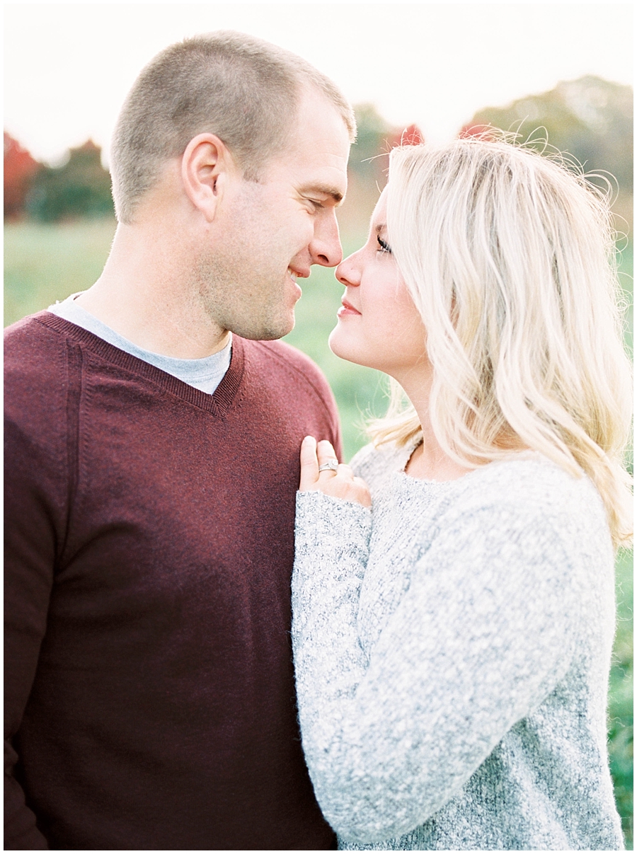 Fall Foliage and Laughter during a Couples Session in Hershey Pennsylvania by film photographer Hillary Muelleck