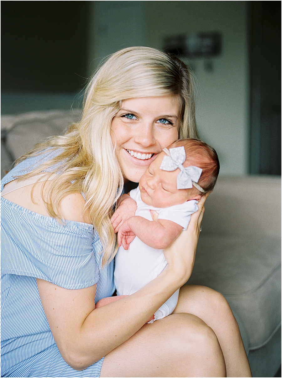 Newborn Photos in Nursery by film photographer Hillary Muelleck in Winston Salem
