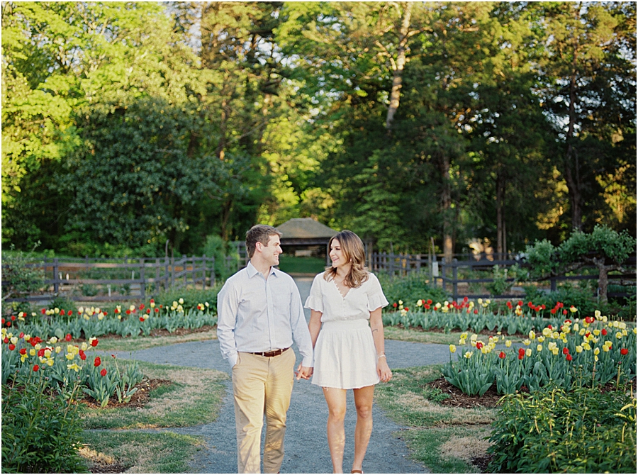 Spring Reynolda Gardens Engagement Photos in Winston Salem North Carolina