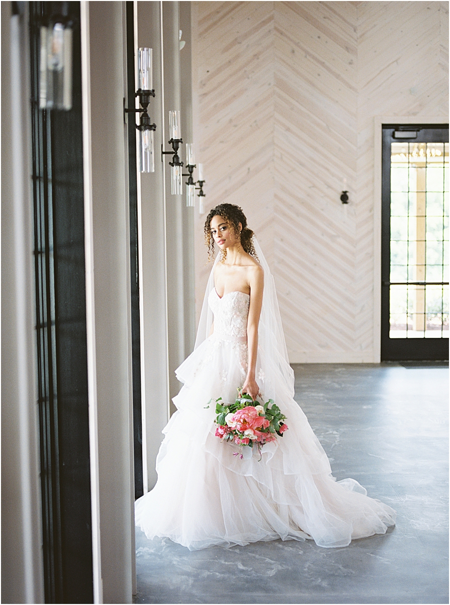 Pink wedding gown, Board and Batten Events Wedding, Modern Barn Inspiration by Hillary Muelleck