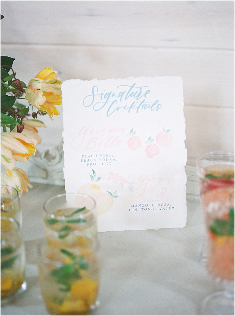 Signature cocktail sign, Board and Batten Events Wedding, Modern Barn Inspiration by Hillary Muelleck