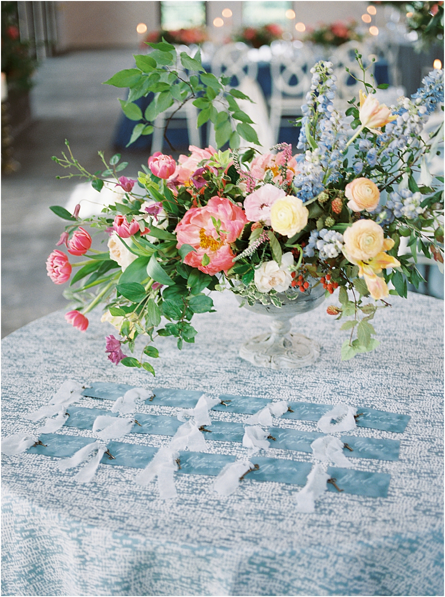 Escort card table with bouquet, Board and Batten Events Wedding, Modern Barn Inspiration by Hillary Muelleck