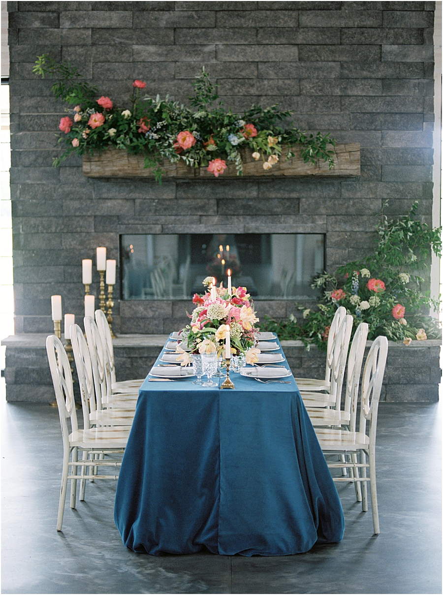 Reception Table at Board and Batten Events Wedding, Modern Barn Inspiration by Hillary Muelleck