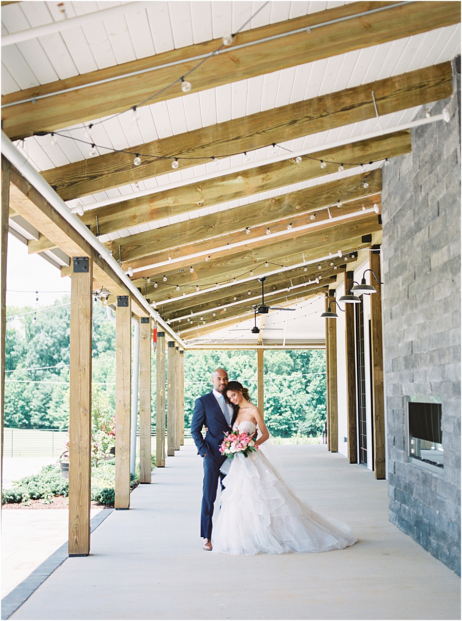 Bride and Groom at Board and Batten Events Wedding, Modern Barn Inspiration by Hillary Muelleck