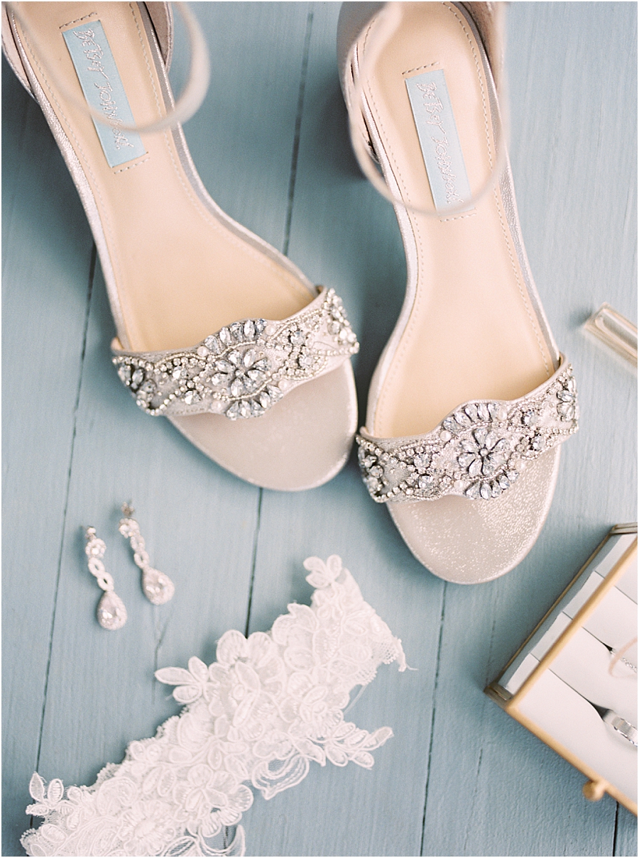 Jeweled Wedding Shoes for Rustic Raleigh North Carolina Wedding at Walnut Hill