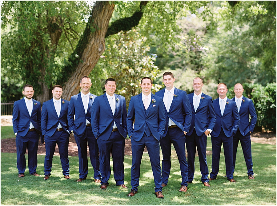 Navy Suit Groomsmen | Rustic Raleigh North Carolina Wedding at Walnut Hill