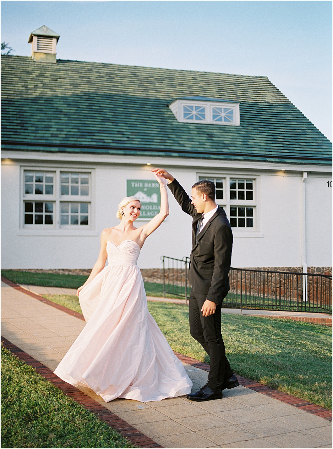 Black and Pink Romantic Wedding at The Barn at Reynolda in Winston Salem