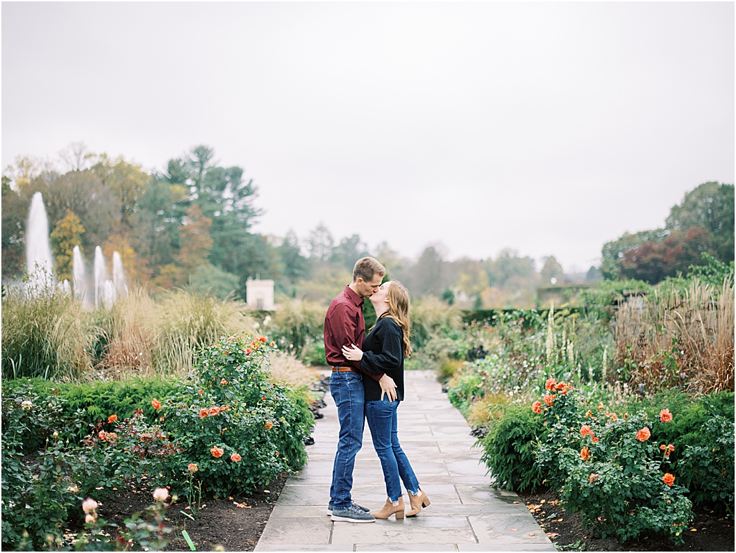 Longwood Gardens Fall Engagement Photos by Hillary Muelleck