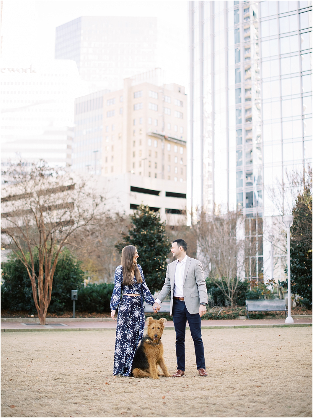 Romare Bearden Park Winter Engagement Session in Charlotte | Hillary Muelleck Photography