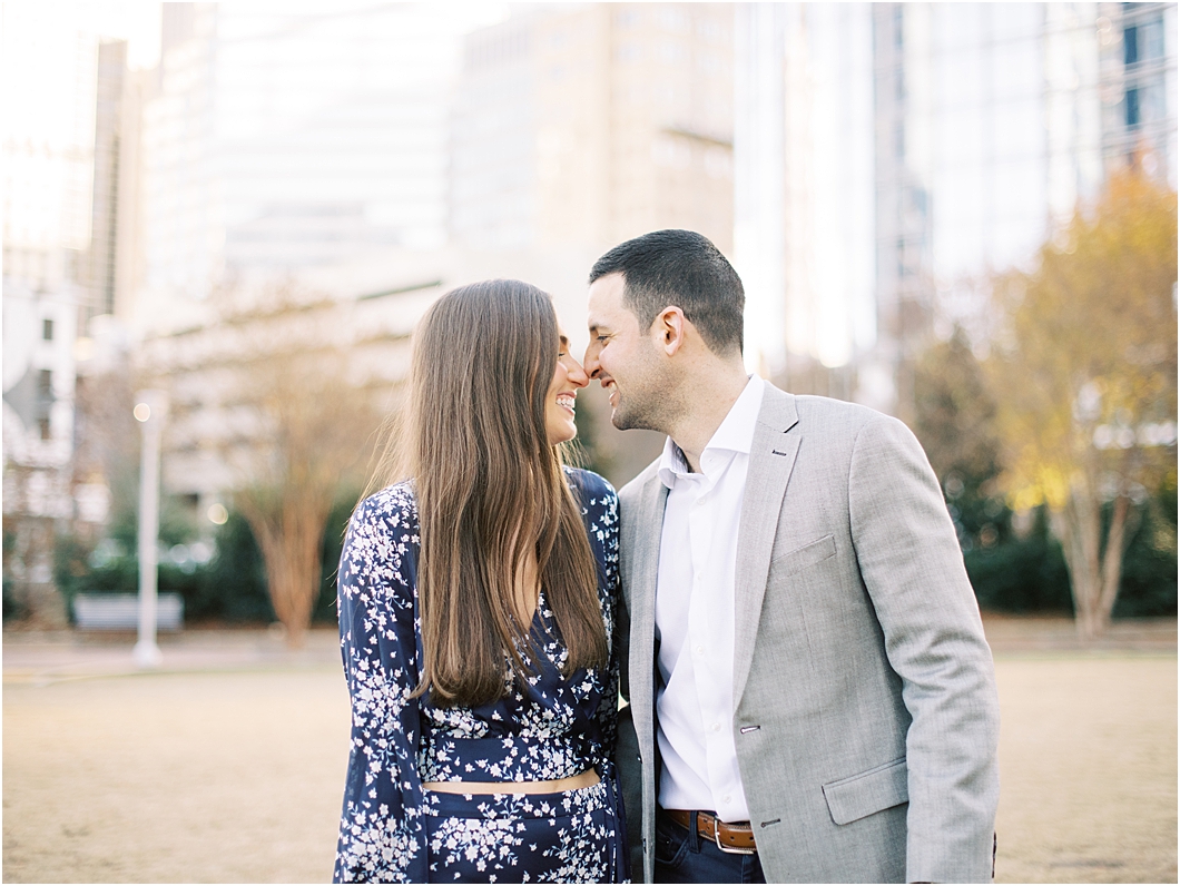 Romare Bearden Park Winter Engagement Session in Charlotte | Hillary Muelleck Photography